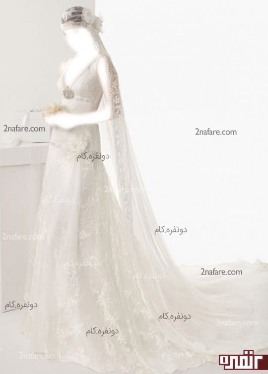 لباس عروس جدید با تور دانتل