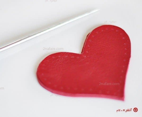 آموزش ساخت مرحله به مرحله جاسوئیچی زیبای قلبی با چرم