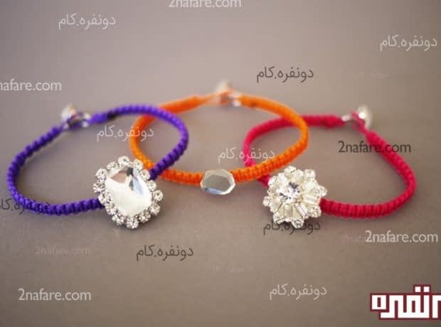 آموزش مرحله به مرحله ساخت دستبند نگین با نخ آموزش مرحله به مرحله ساخت دستبند