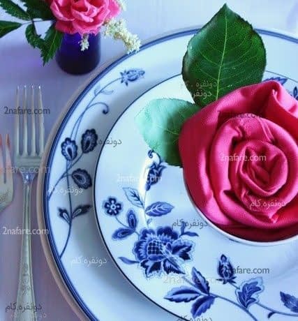 سفره آرایی زیبا با دستمال سفره
