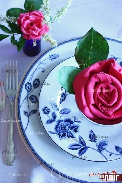 سفره آرایی زیبا با دستمال سفره