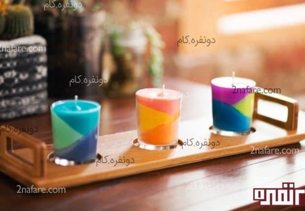آموزش ساخت شمع رنگی برای تزیین سفره هفت سین شمع رنگی زیبا در لیوان