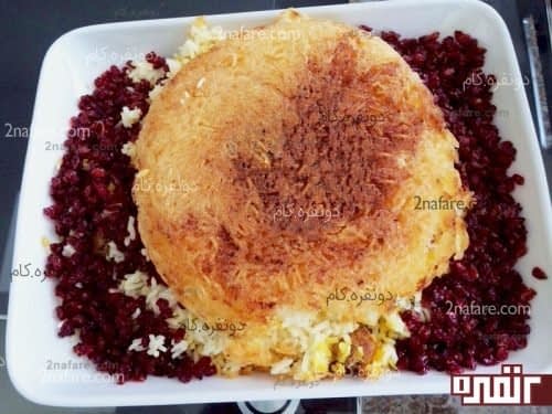 طرز تهیه پلو زرشک و کوفته ریزه