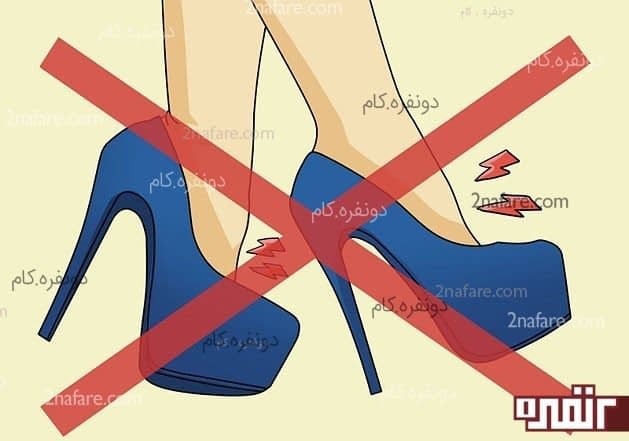 قرار گرفتن نامناسب پا داخل کفش
