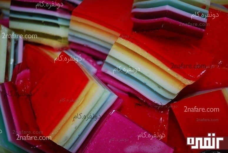 آموزش ژله رنگین کمان دونفره