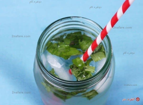 آب خوردن فانتزی با برگ های نعنا