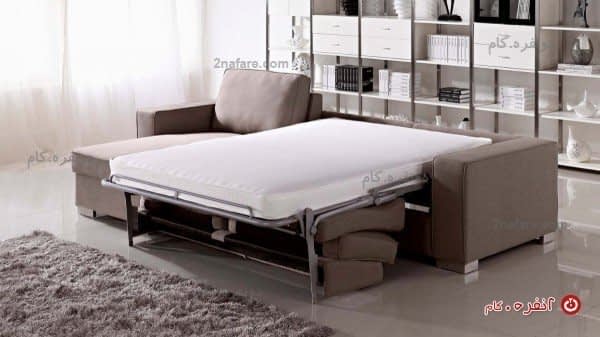 ویژگی تخت خواب شو بودن به رنگ طوسی