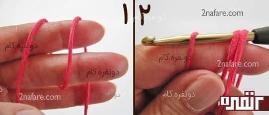 نخ رو دو دور دور انگشت میپیچیم