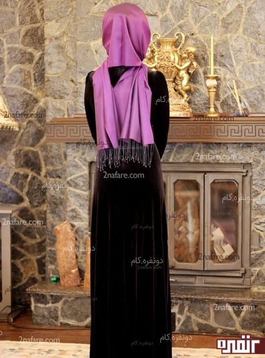 پیراهن مخمل ساده