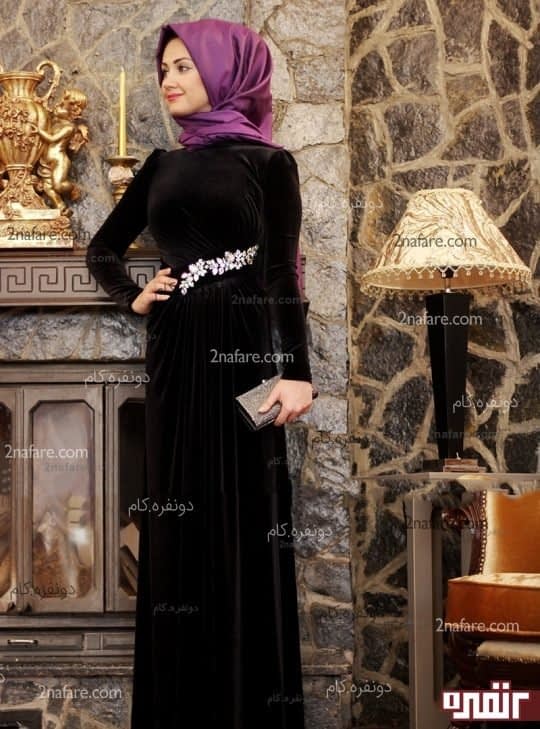 پیراهن مخمل ساده