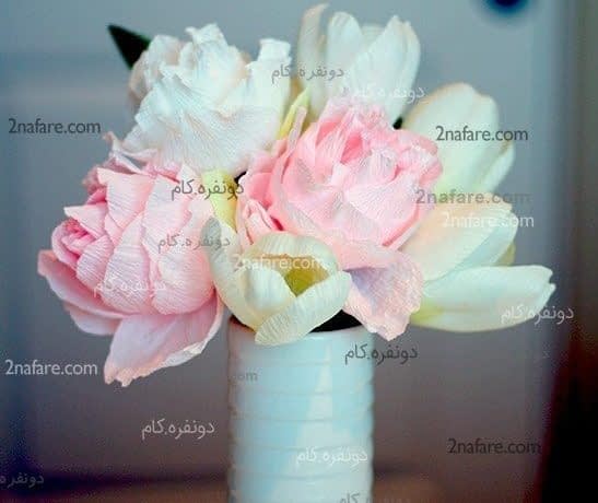 گل رز با کاغذ کشی