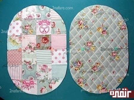 دو پارچه رو یکی برای داخل کیف و یکی برای خارج کیف از روی الگو برش بزنید.
