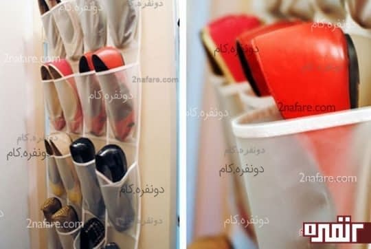آویز نگهداری کفش که می توانید به در کمد آویزان کنید