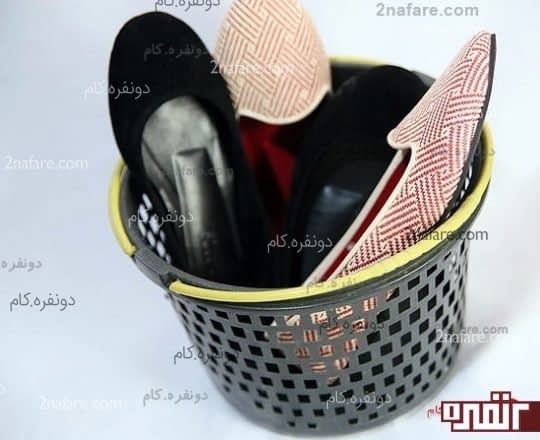 استفاده از سبد برای نگهداری کفش ها