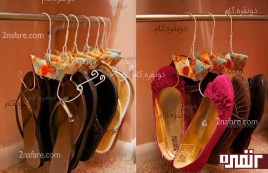 با یک دم باریک و یک آویز لباس می توانید آویز کفش برای خودتان درست کنید