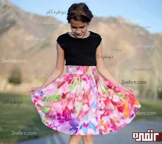 دامن کوتاه چین دار
