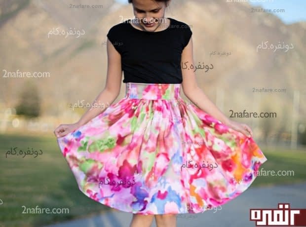 دامن کوتاه چین دار با آموزش مرحله به مرحله