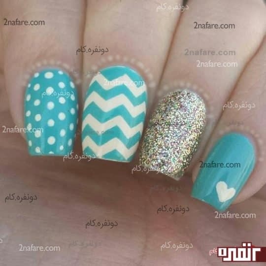 طراحی فانتزی با رنگ سفید و فیروزه ای