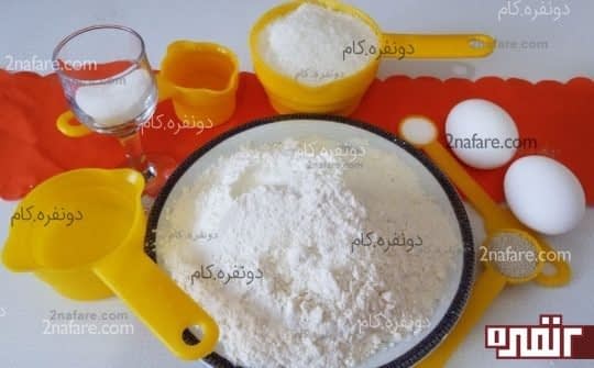 مواد لازم برای تهیه ی نان نارگیلی