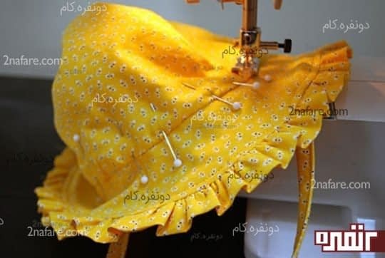 دوختن لایه ی آستری تاج کلاه به کلاه