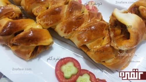 اشترودل قارچ و مرغ با یه خمیر عالی