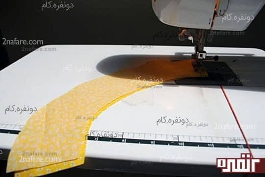 برای لبه ی کلاه پارچه هارو دو به دو از عرض بهم بدوزین