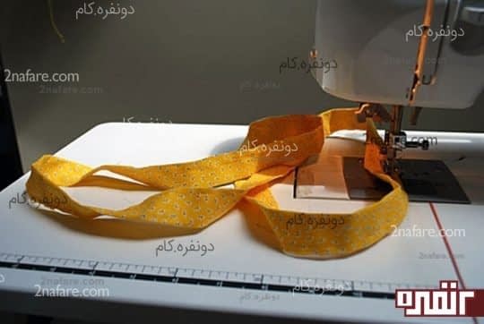 دوخت نوار و چین دادن به اون برای لبه ی کلاه