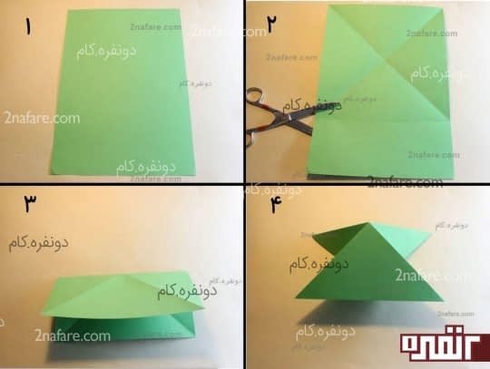 مراحل ساخت قورباغه کاغذی