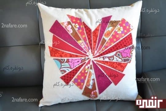 آموزش دوخت رو کوسنی طرح قلب