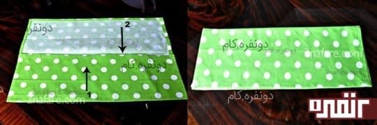 مرحله ی اول تزئین دستمال سفره شکل خرگوش