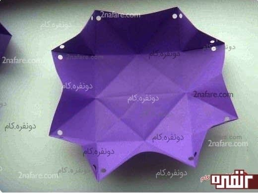 بعد هم گوشه ها رو پانچ کنید و روبان رو ازش رد کنید