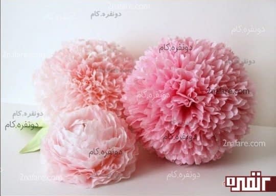 ساخت گل کاغذی بزرگ