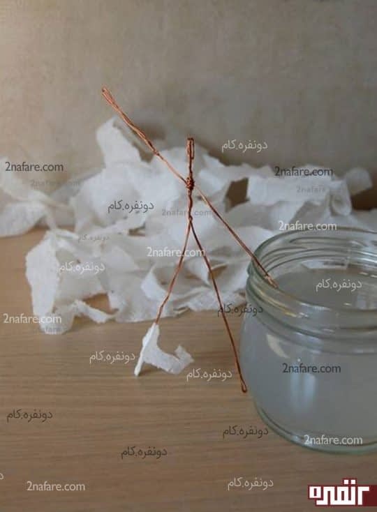 پوشاندن سیم مفتولی با لایه های دستمال کاغذی