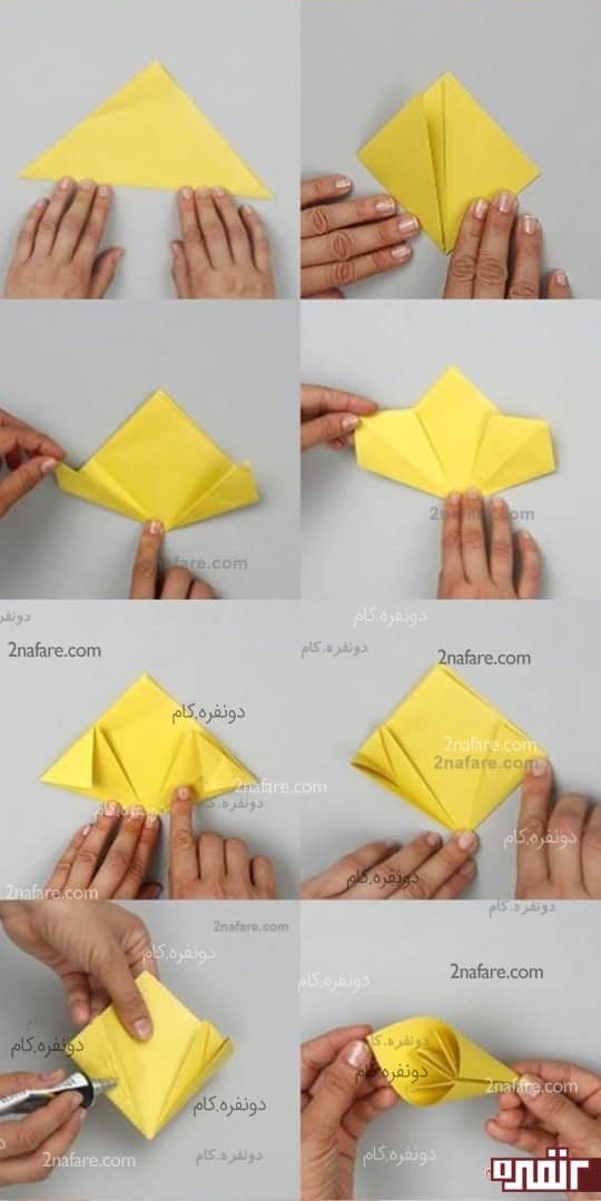 آموزش ساخت گل اوریگامی