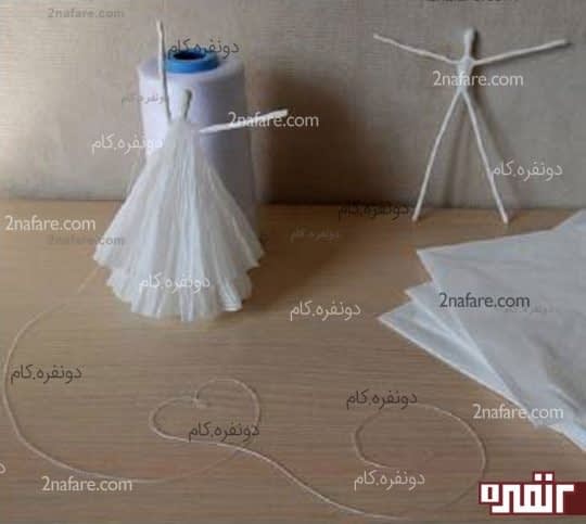 سوراخ های ریزی را برای جای دست و سر اسکلت ها ایجاد کنید