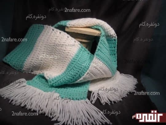 بافت شال ساده با قلاب