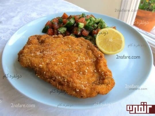 شنیسل مرغ ساده و خوشمزه