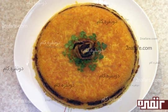 ته چین گوشت و بادمجان