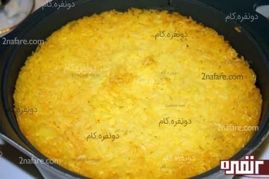 ته چین بعد از پخت کامل