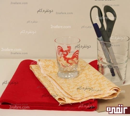 لوازم مورد نیاز برای دوخت کوسن به شکل گل.