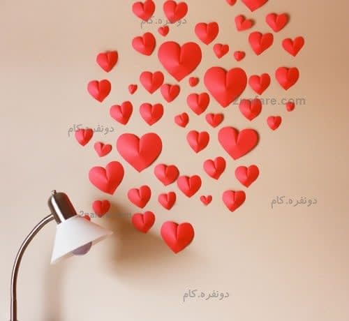 قلب های سه بعدی برای تزیین تزیین دیوار با قلب های سه بعدی