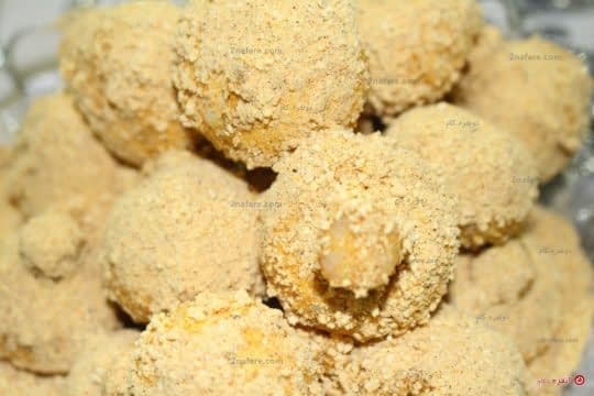 قارچ آغشته به آرد سوخاری و تخم مرغ