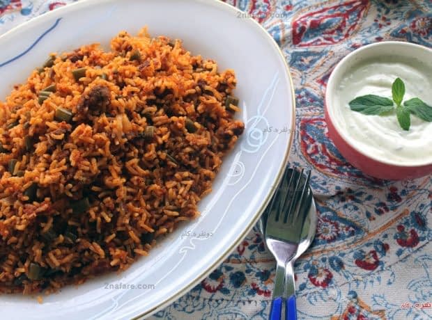 طرز تهیه لوبیا پلو با گوشت چرخکرده لوبیا پلو