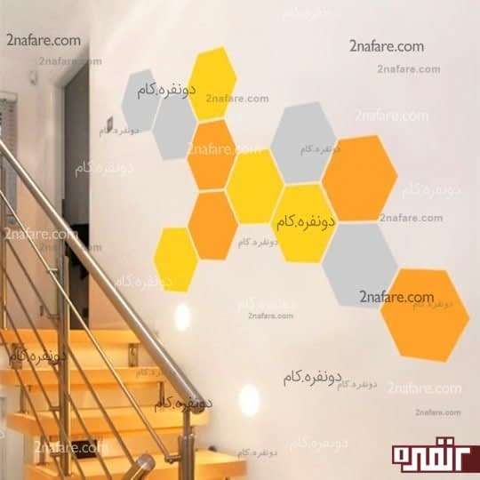 تزیین دیوار با طرح کندوی عسل