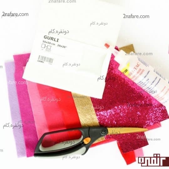 لوازم مورد نیاز برای کوسن طرح قلب