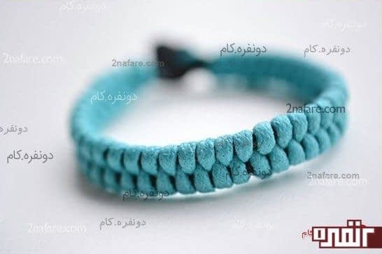 دستبند بافت فیروزه ای