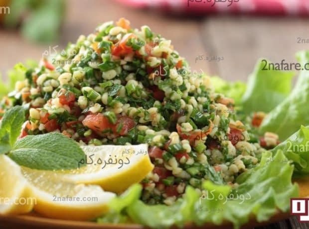 طرز تهیه سالاد تبوله زیبا و خوشمزه سالاد تبوله تزیین شده