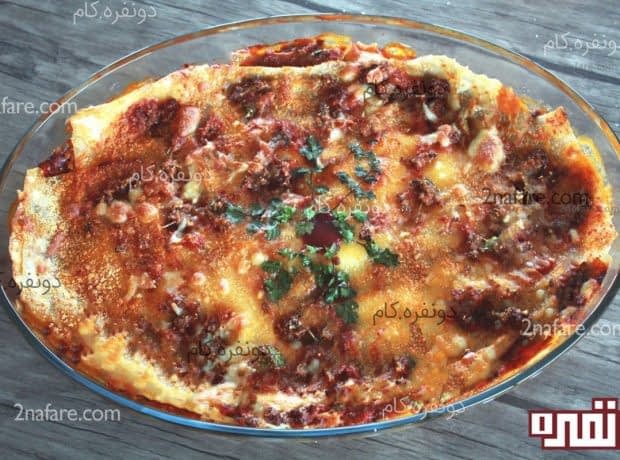 طرز تهیه لازانیا گوشت مرحله به مرحله لازانیا