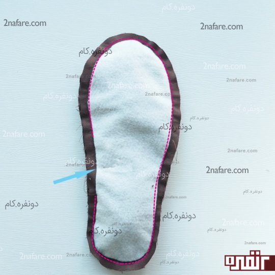 کفی ها را از محل نقطه چین بدوزید