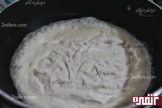 ظاهر شدن حباب بعد از گرم شدن خامه